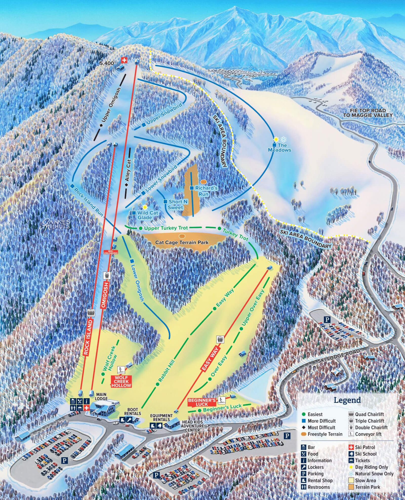 Cataloochee Ski Area Trail Map