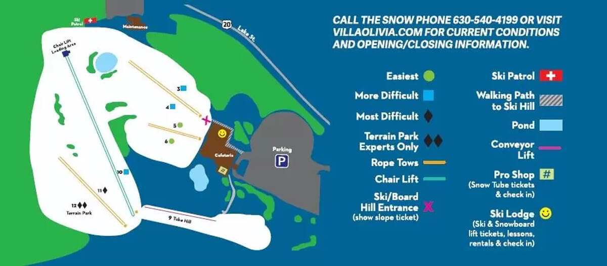 Villa Olivia Ski Area Trail Map