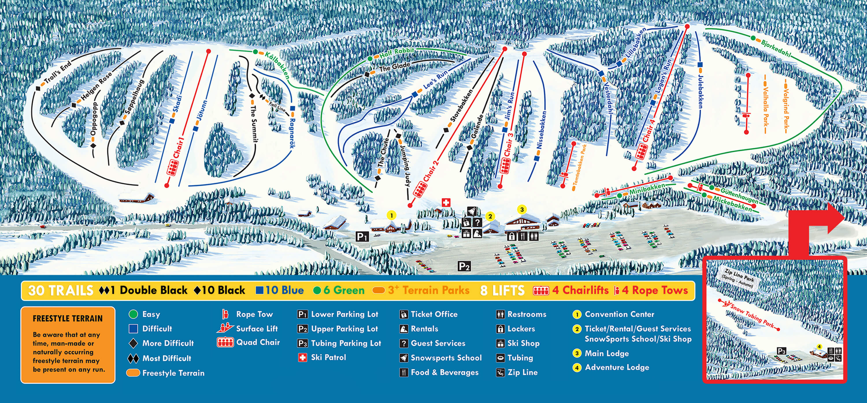 Trollhaugen Outdoor Recreation Area Trail Map