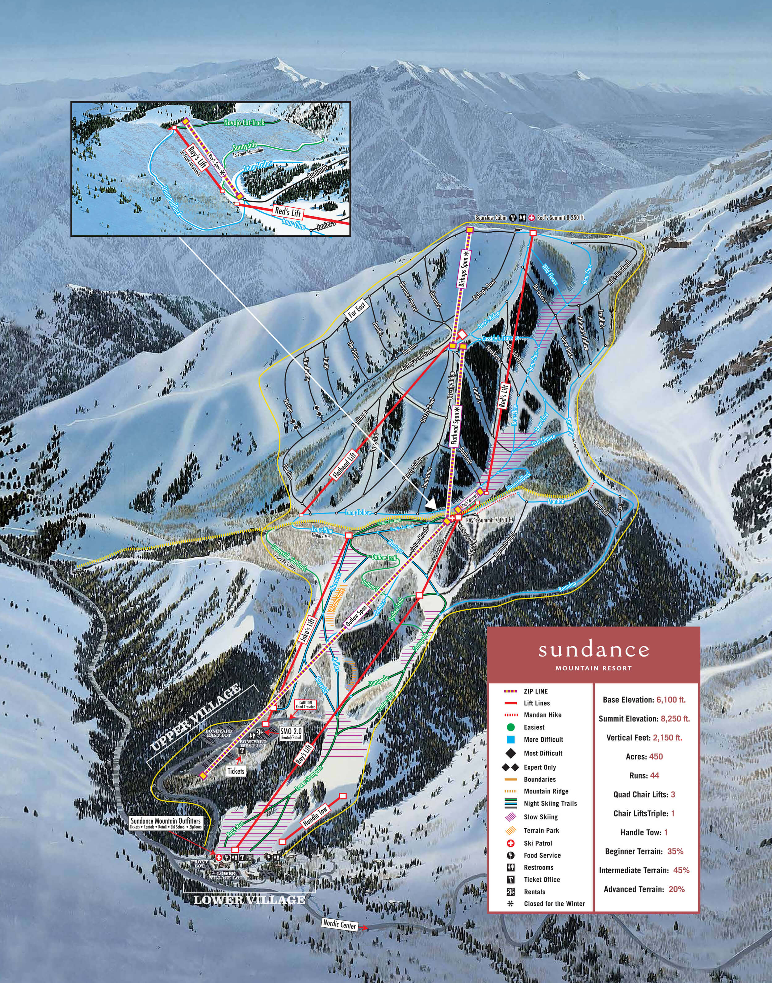 Sundance Mountain Resort Trail Map