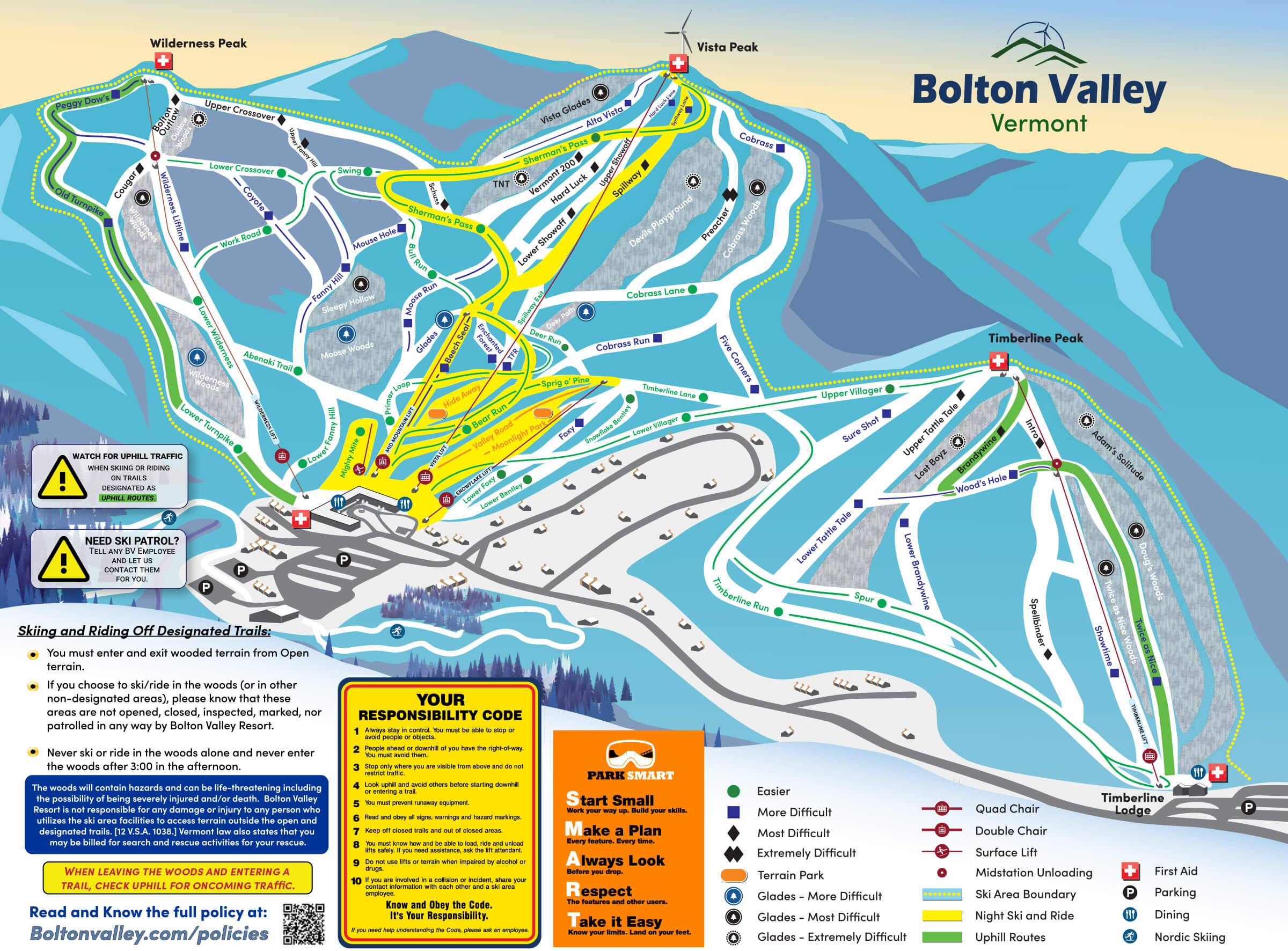 Bolton Valley Resort Trail Map