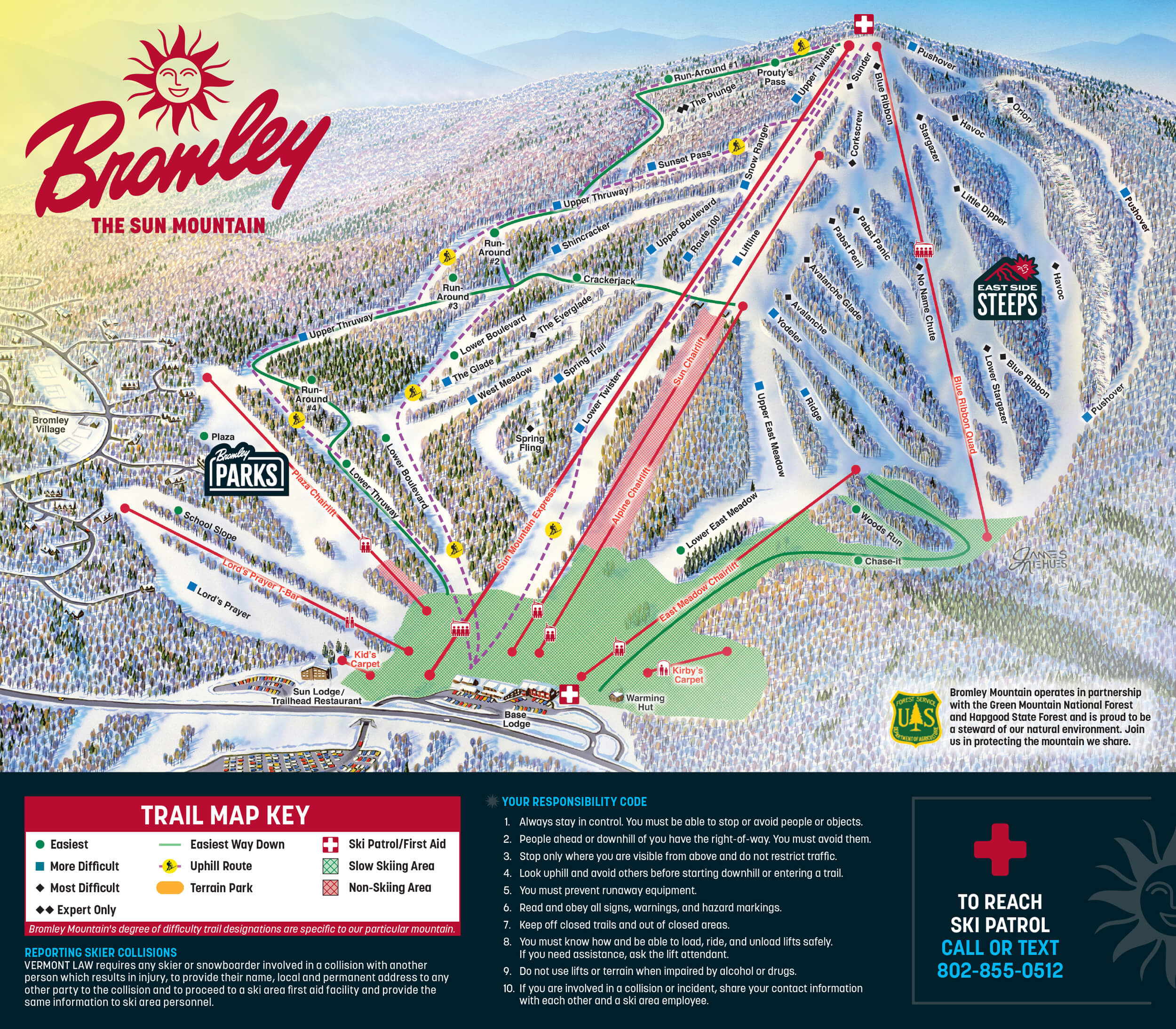 Bromley Mountain Resort Trail Map