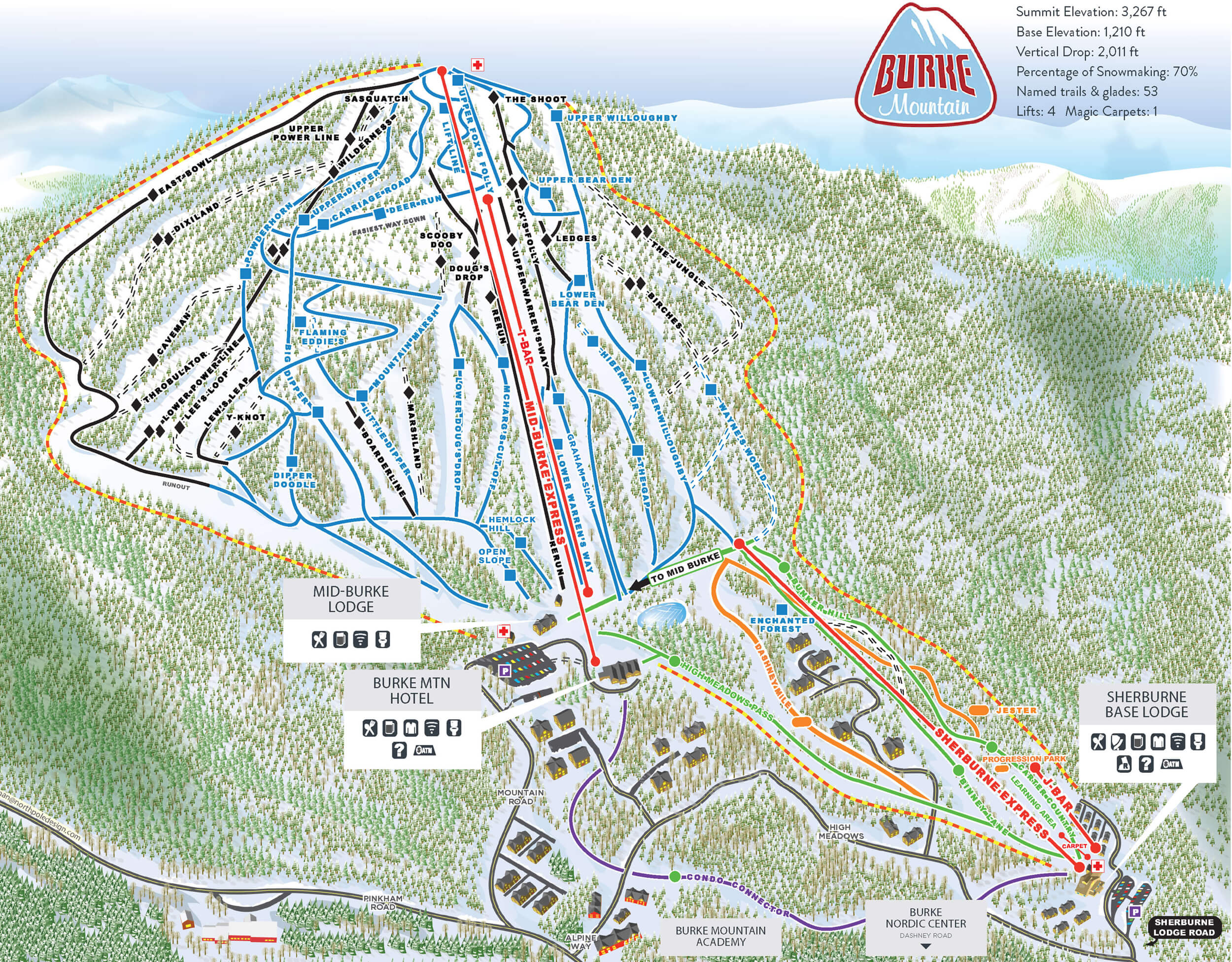 Burke Mountain Resort Trail Map