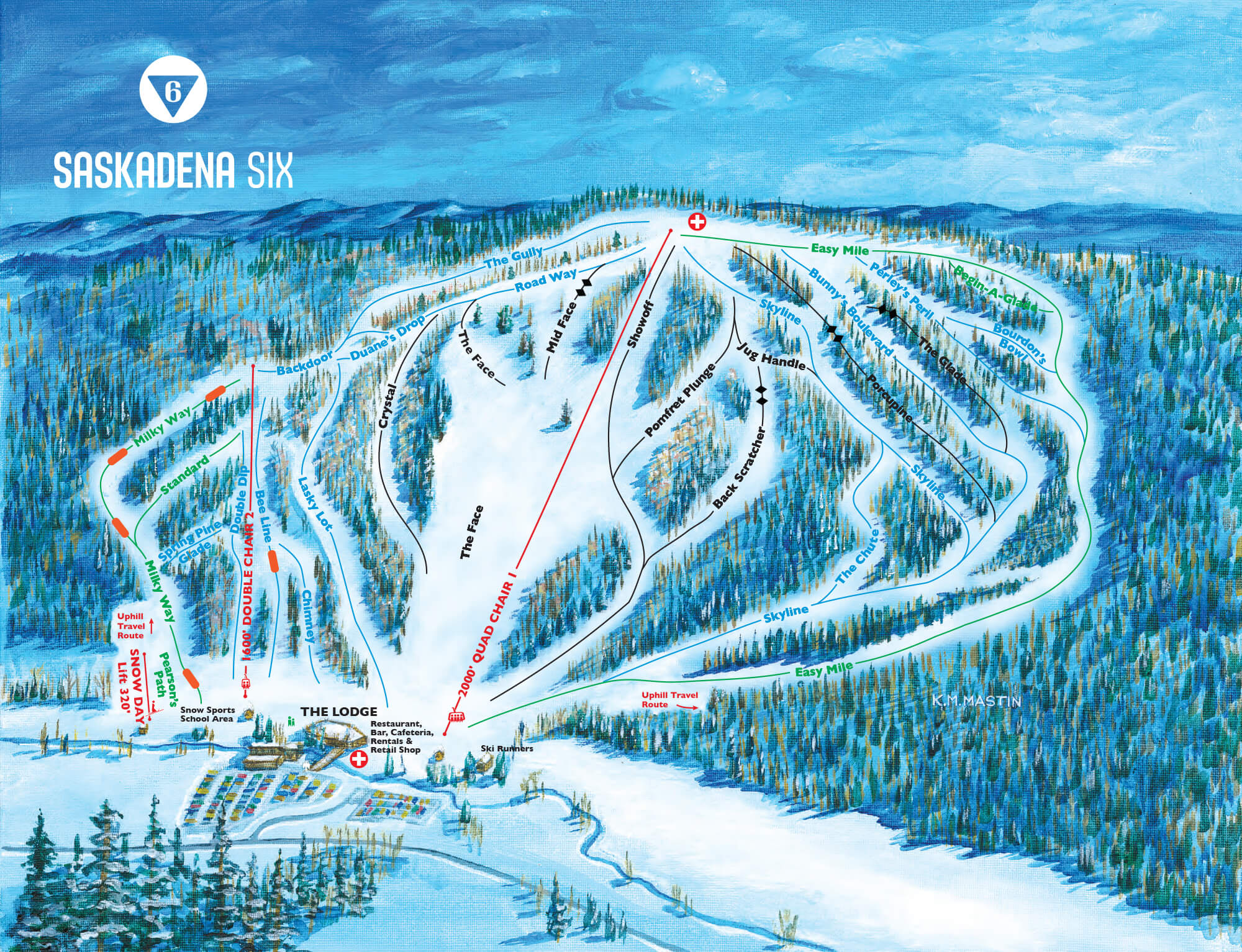 Saskadena Six Ski Area Trail Map