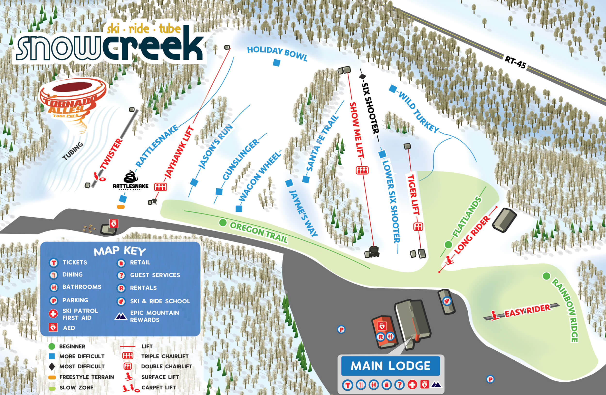 Snow Creek Ski Area Trail Map