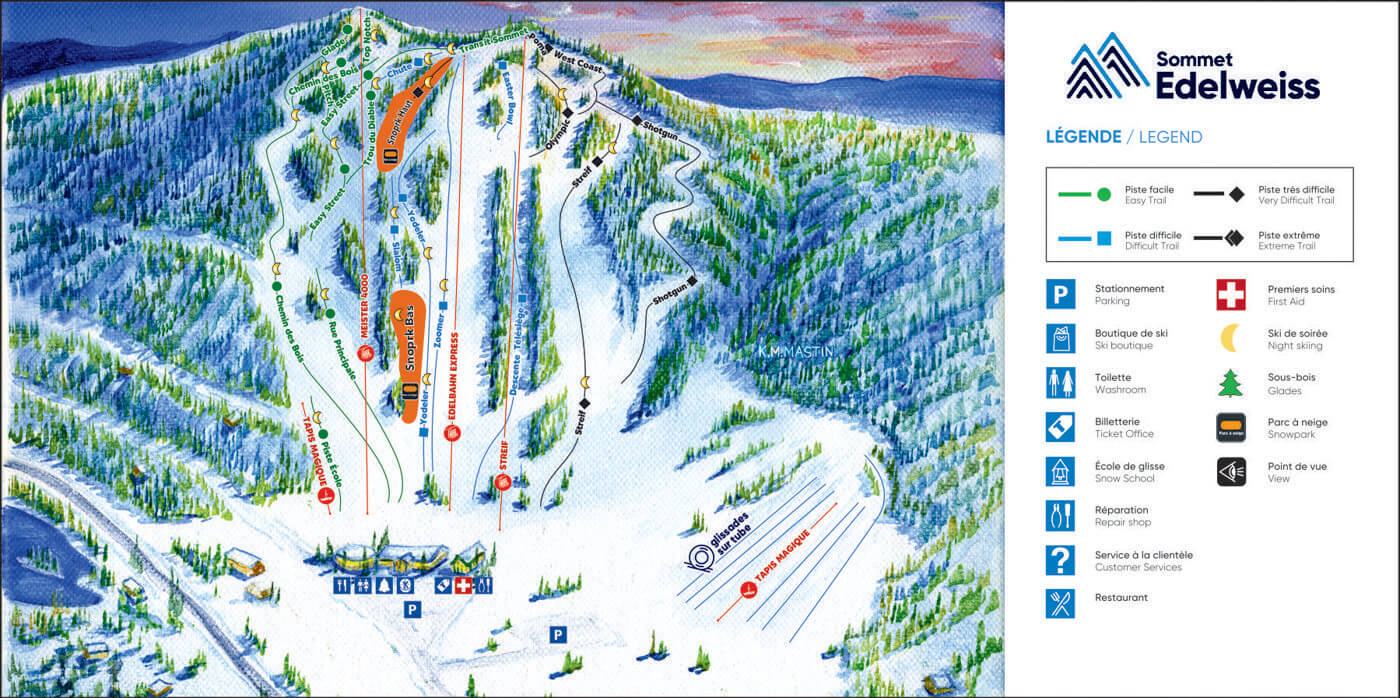 Sommet Edelweiss Trail Map