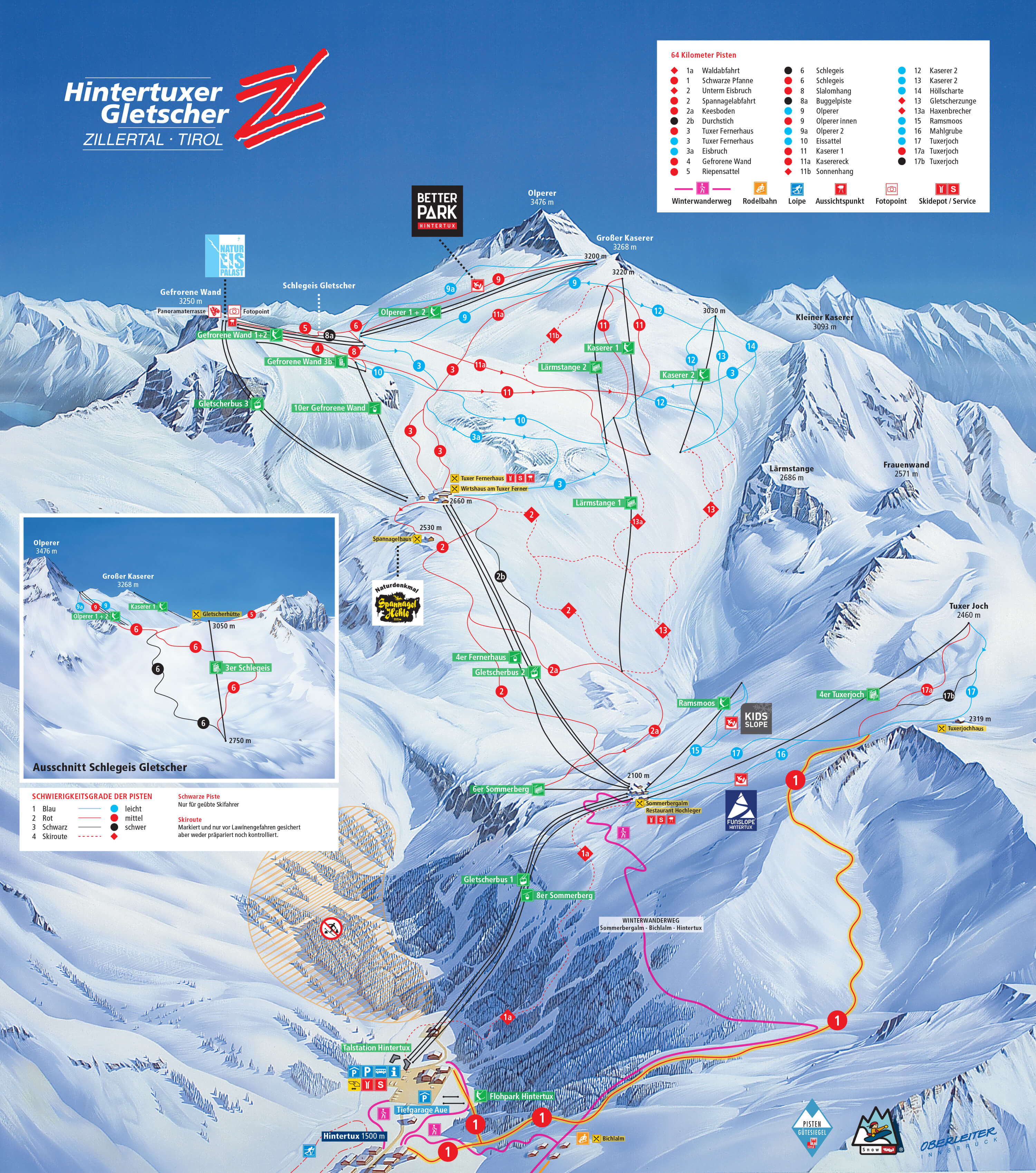 Hintertux Gletscher Trail Map