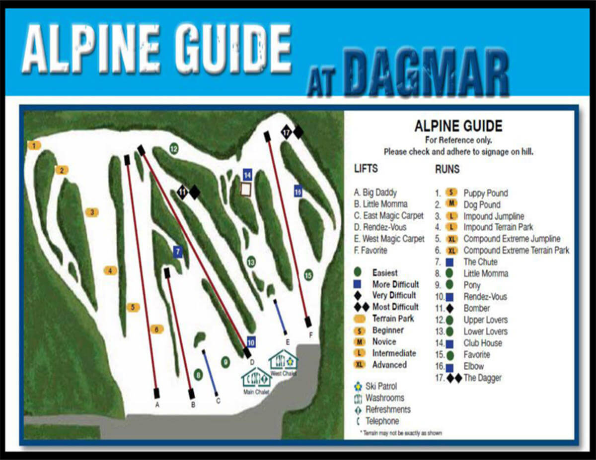 Dagmar Ski Resort Trail Map
