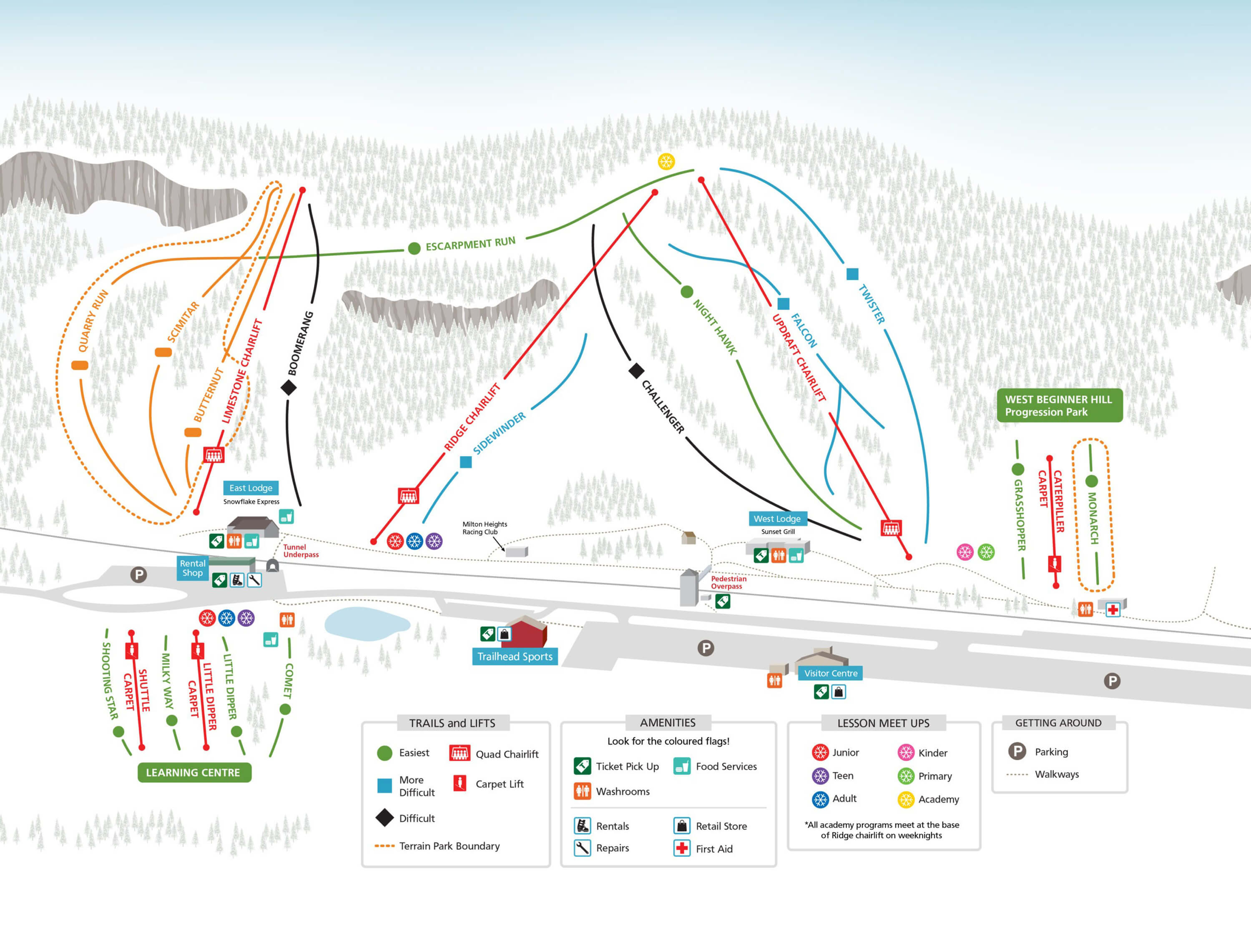 Glen Eden Ski Area Trail Map