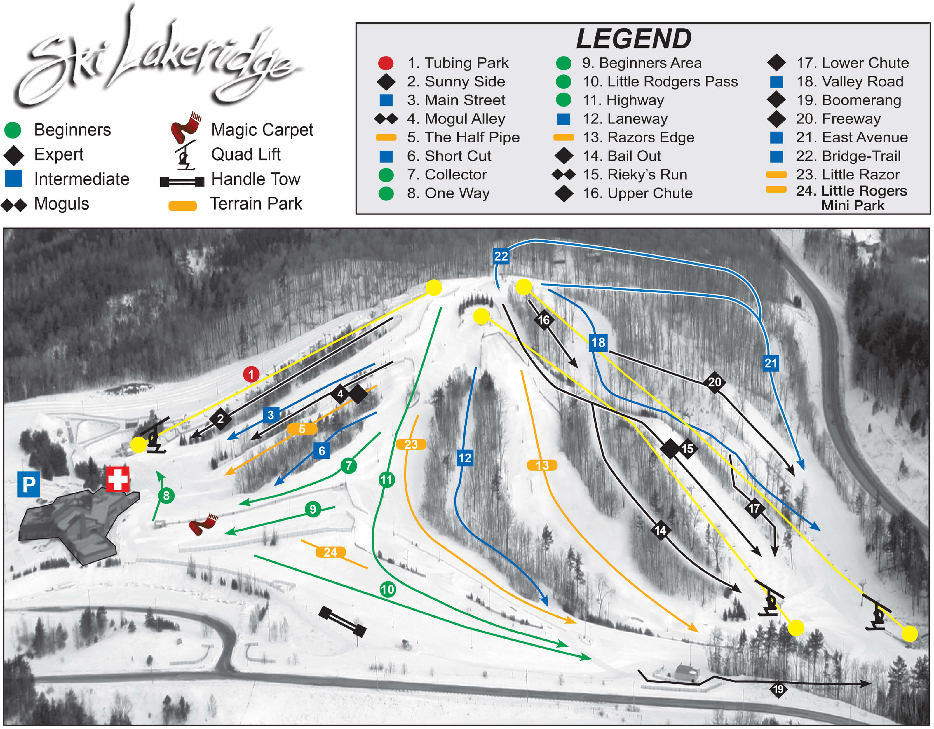 Lakeridge Ski Resort Trail Map