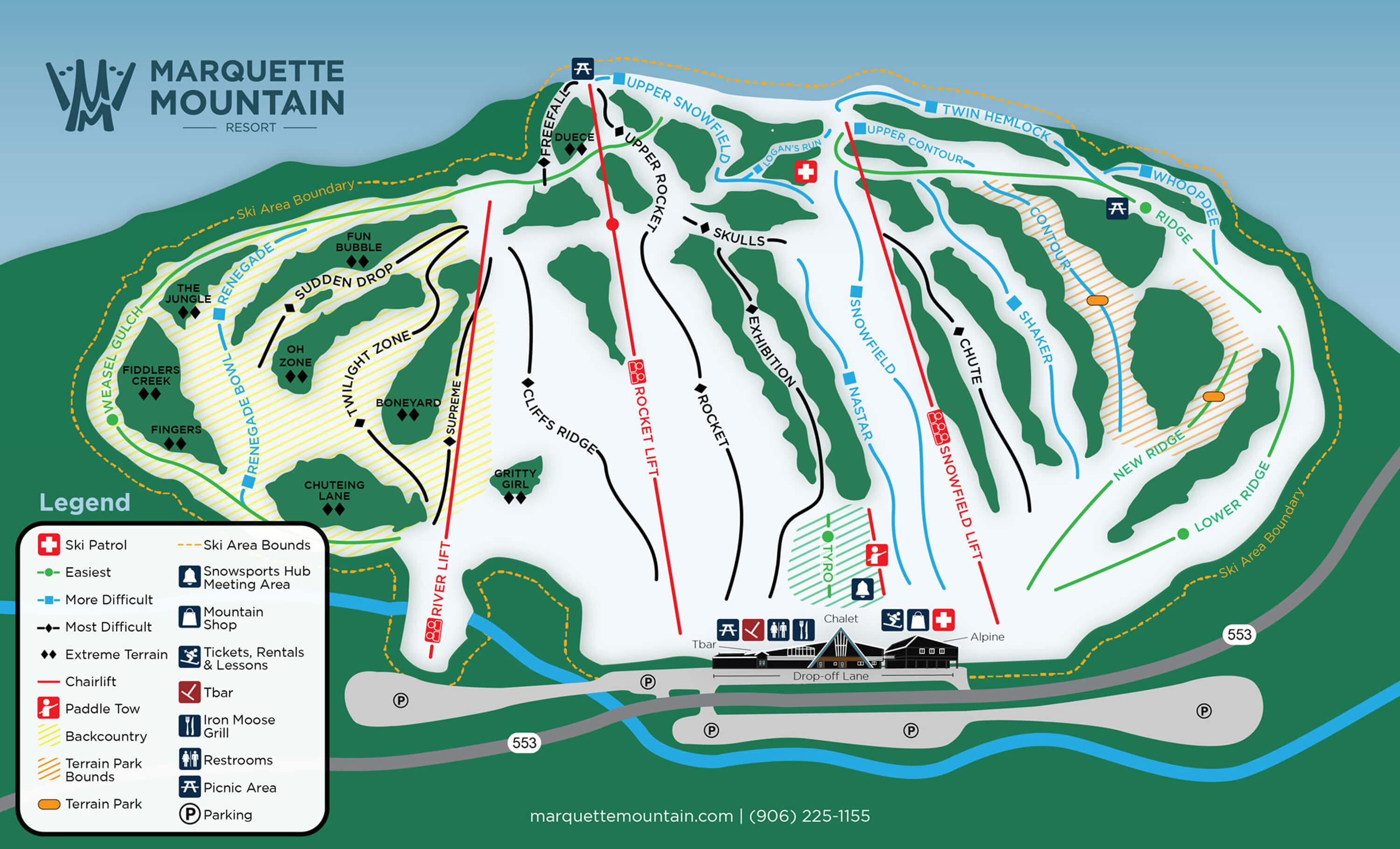 Marquette Mountain Resort Trail Map