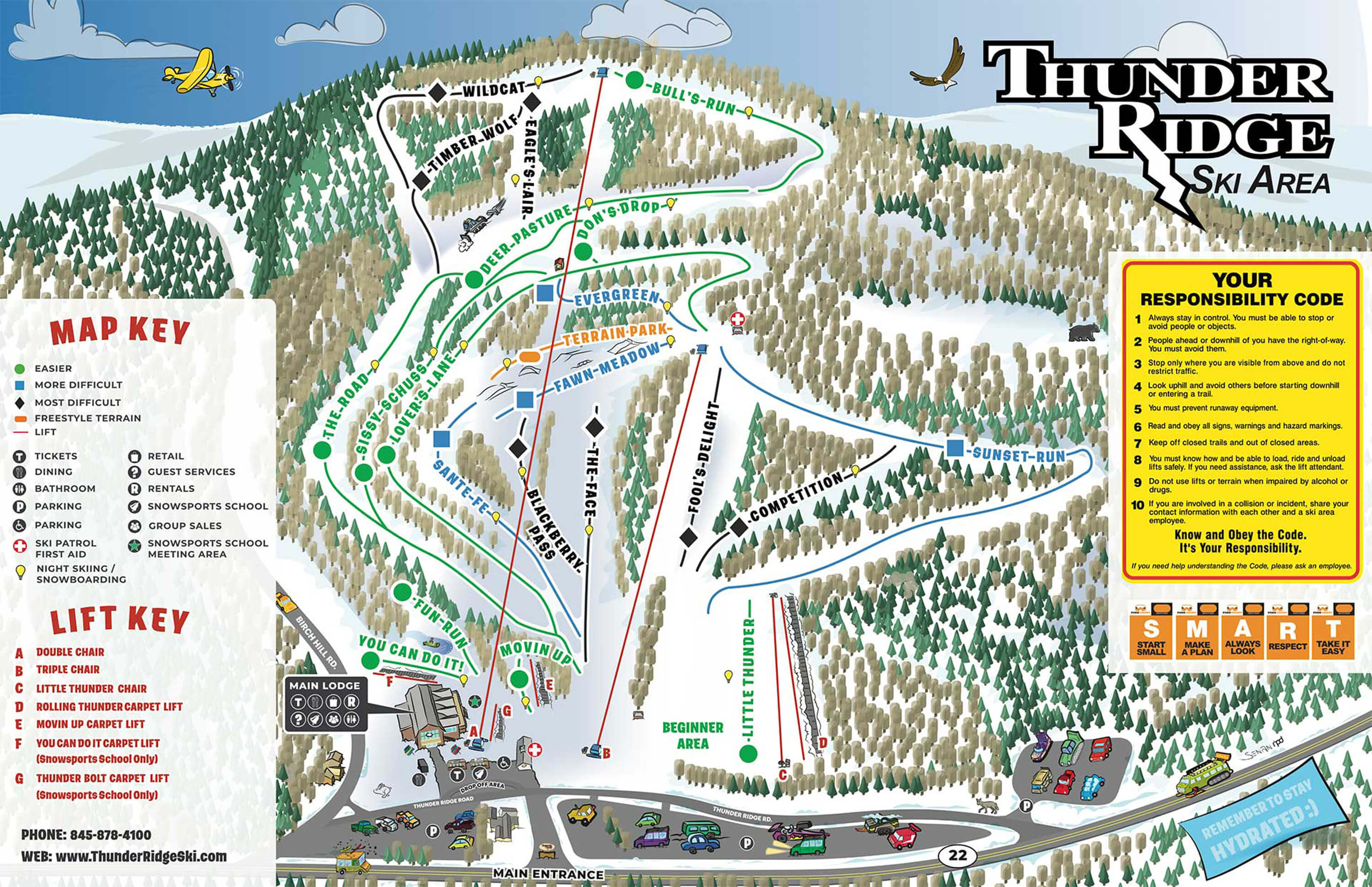 Thunder Ridge Ski Area Trail Map