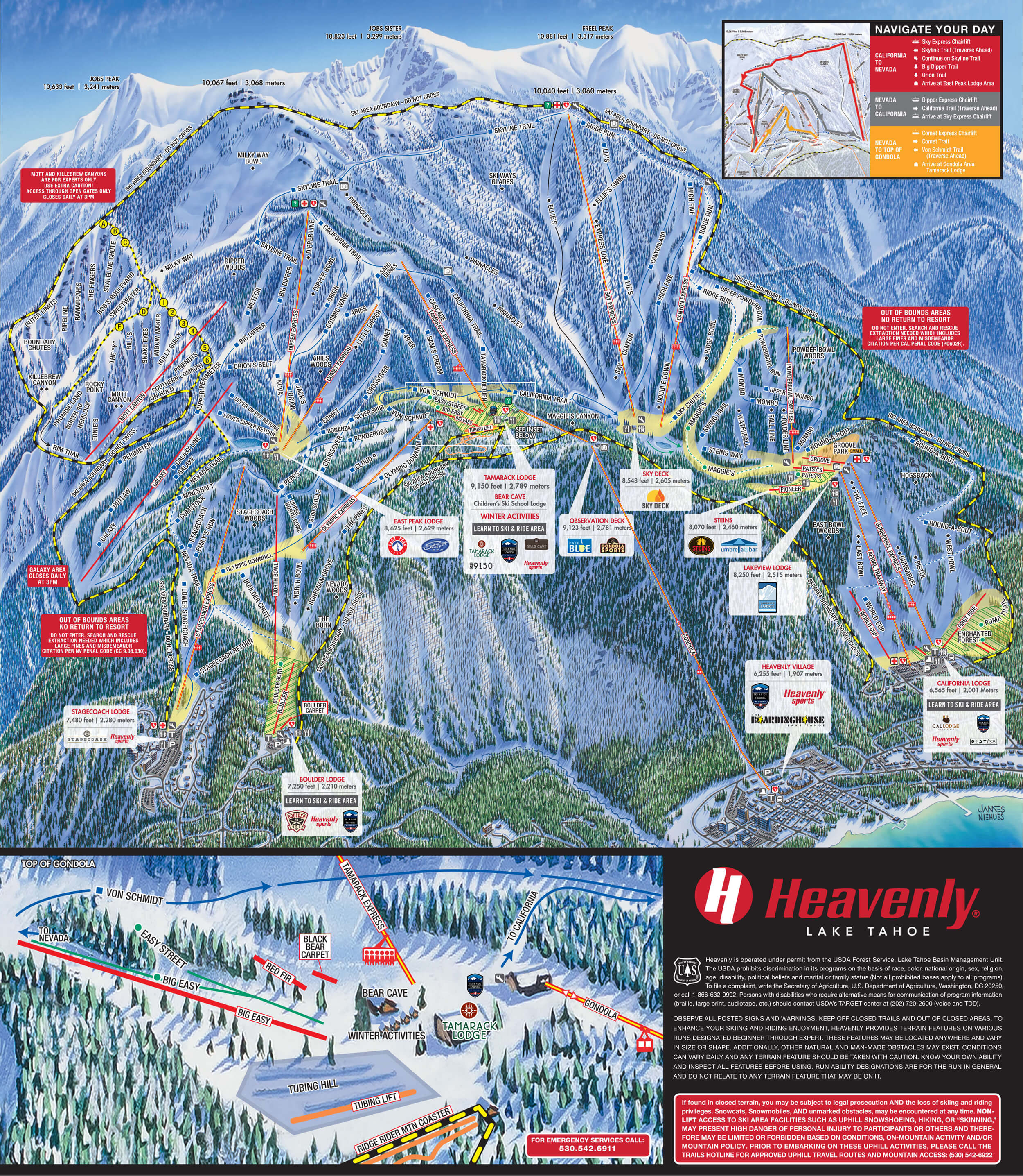 Heavenly Mountain Resort Trail Map