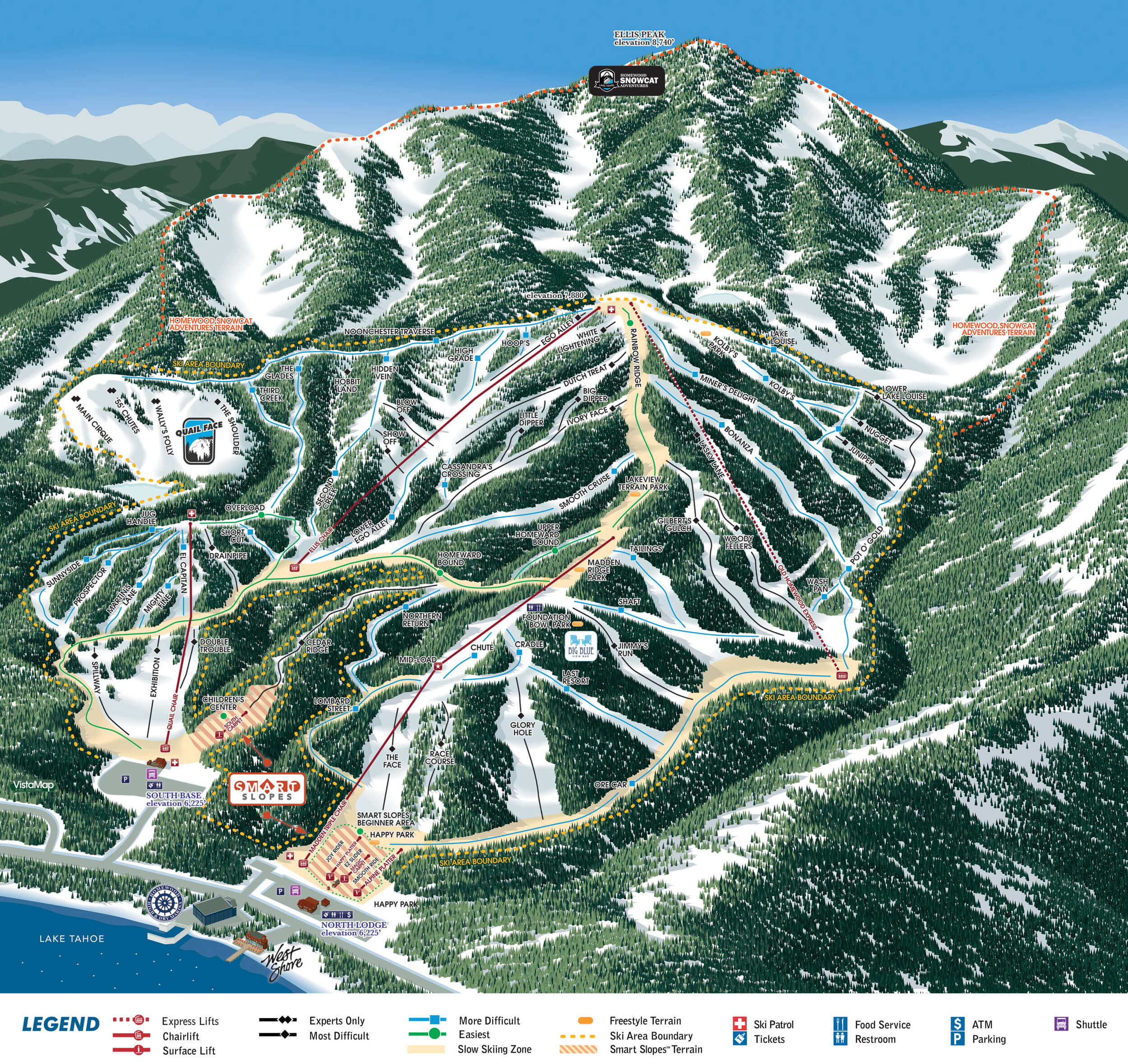 Homewood Mountain Resort Trail Map
