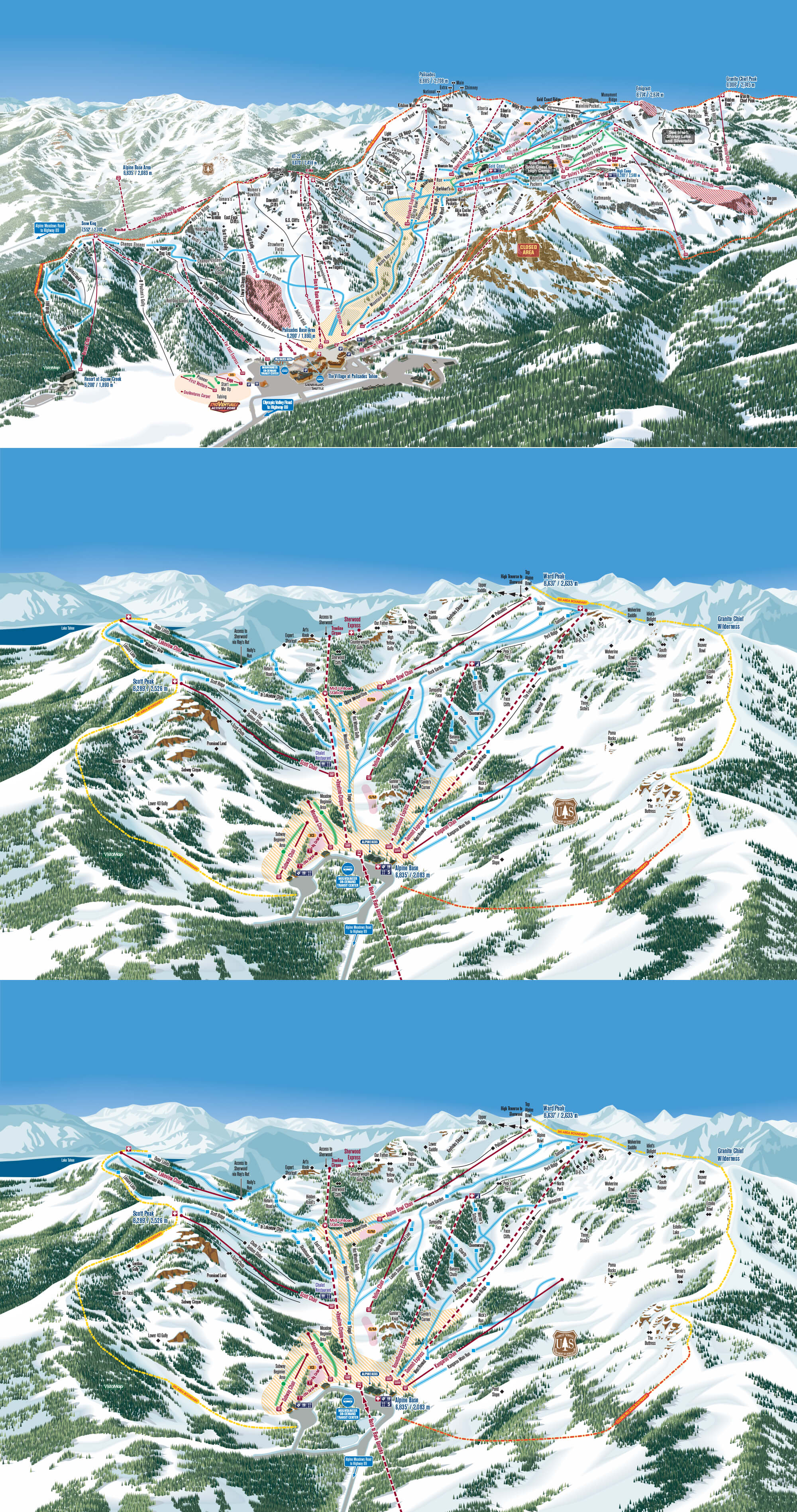 Palisades Tahoe Trail Map