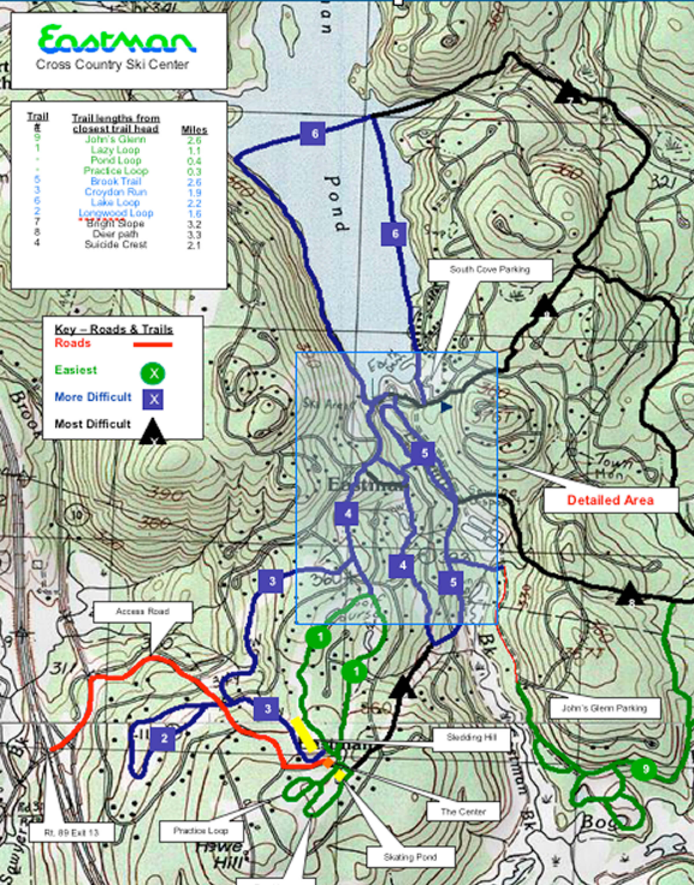 Eastman Cross Country Center Trail Map