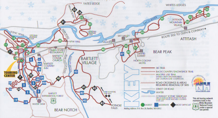 Bear Notch Ski Touring Center Trail Map