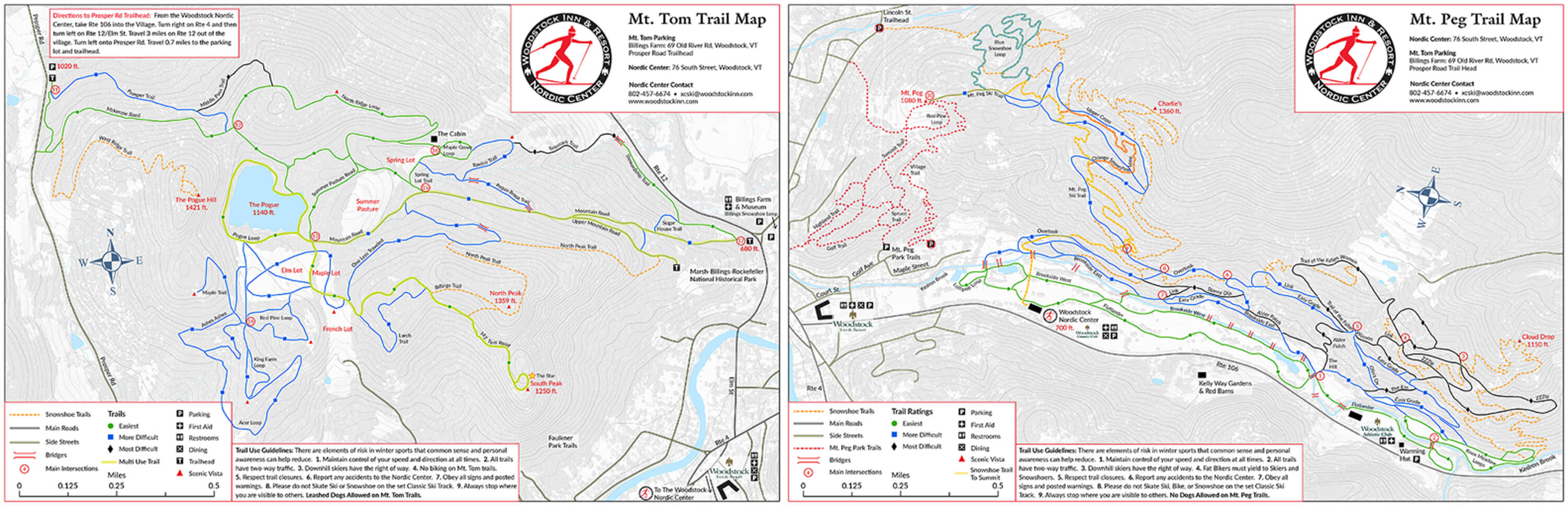 Woodstock Inn & Resort Nordic Center Trail Map